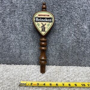 Vintage imported Heineken wooden double sided beer tap handle man cave bar